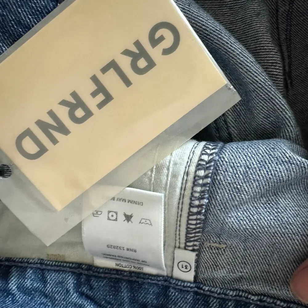 GRLFRND Straight Cargo Jeans SIZE 31 High Rise Slim Business Casual USA $245 NEW - Picture 12 of 12